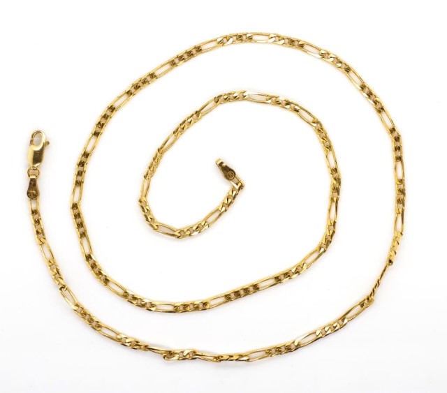 9ct yellow gold figaro chain necklace