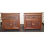 Pair of Chinese rosewood small cabinets