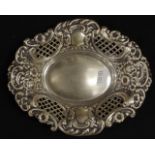 Victorian sterling silver pierced sweet dish
