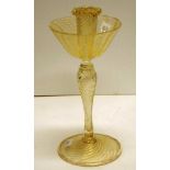 Murano gold flecked candlestick