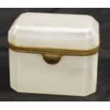 Antique French milk glass lidded trinket box