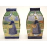 Two Doulton Lambeth Dutch vases