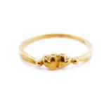 18ct yellow gold double heart ring