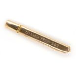 Edwardian 15ct rose gold pendant pencil case