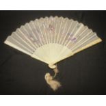 Oriental embroidered fan