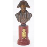 Small Bronze Napoleon bust on a marble plinth