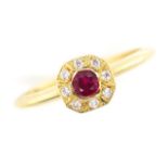 Victoria Buckley 18ct gold ruby and diamond ring