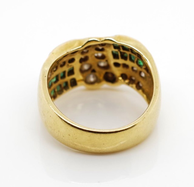 Emerald and diamond set 18ct yellow gold ring - Image 2 of 2