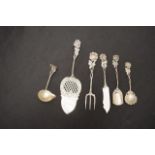 Six various Dutch silver utensils