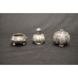 Three Chinese silver cruet items