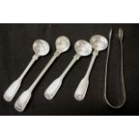 Set four Victorian sterling condiment spoons