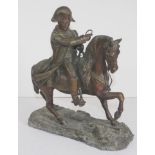 Vintage bronzed figure of Napoleon on horseback