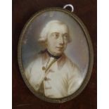 Antique framed portrait miniature of a gentleman