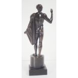 Bronze Roman youth figure on a plinth base