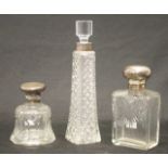 Three antique sterling silver perfume bottles