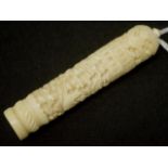 Eastern carved ivory needle case