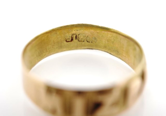 Antique 15ct yellow gold Mizpah ring - Image 5 of 5