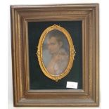 Framed antique miniature portrait of Napoleon
