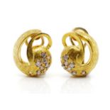 18ct yellow gold diamond set earrings