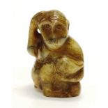 Chinese carved jade monkey figure