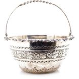 Victorian silver swing handled basket