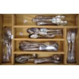 Quantity of various Kings pattern flatware