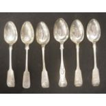 Six various sterling silver teaspoons