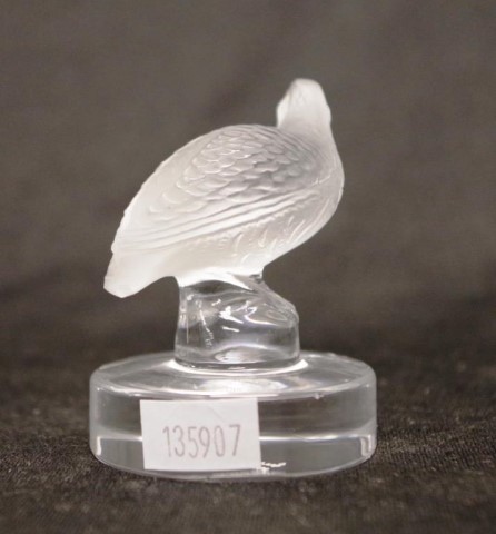 Lalique frosted glass bird paperweight - Image 2 of 2