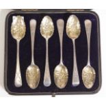 Cased six George IV sterling silver teaspoons