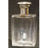 George V sterling silver & crystal perfume bottle