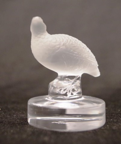 Lalique frosted glass bird paperweight