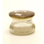 Sterling silver lidded crystal toilet bowl