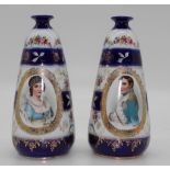 Pair of continental porcelain Napoleonic vases