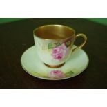 Royal Worcester hand painted Roses cup & saucer