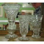 Three various crystal vases