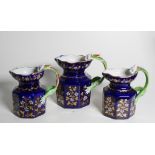 Set of three Masons ironstone hydra jugs