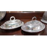 Two various silver plated entree dishes