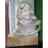 Carved alabaster head of Amelia Earhardt