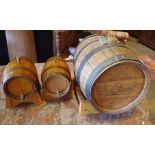 Three timber spirit barrels