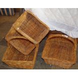 Three cane shopping baskets