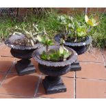 Three small cast iron pots