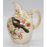 Royal Worcester handpainted "Bird" ewer