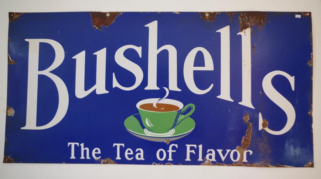 Large Bushell's enamel tin sign