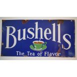 Large Bushell's enamel tin sign