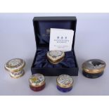 Five various Halcyon Days enamel boxes