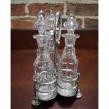 Three bottle crystal cruet set