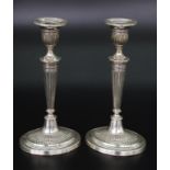 Pair of Edwardian sterling silver candlesticks