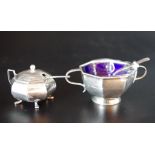 Matching HM sterling silver salt and mustard pot