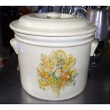 Fowler ware bread crock