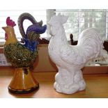 Two large French pottery chooks